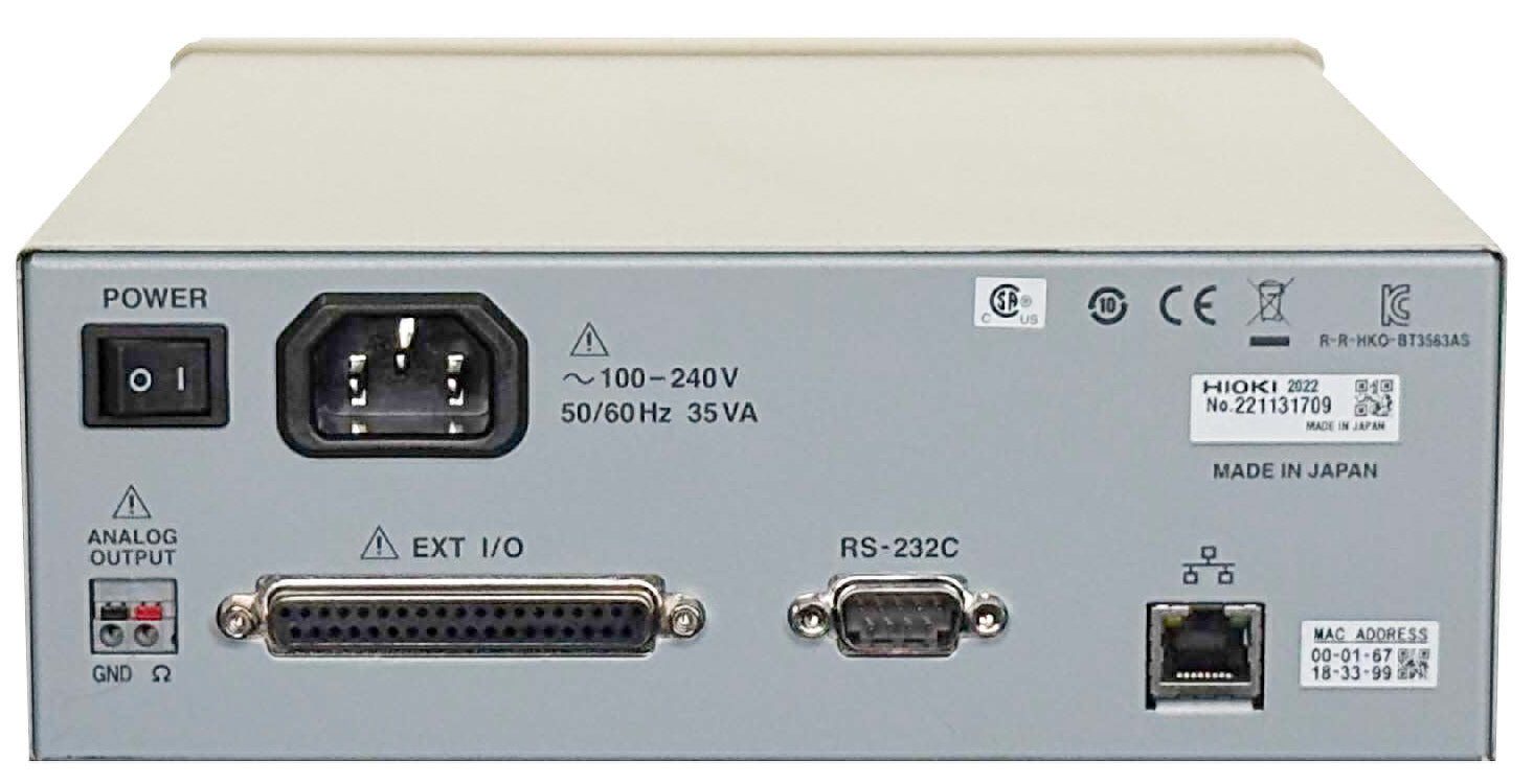 Hioki BT3563A Battery HiTester, 300 Vdc with LAN and Analog Output