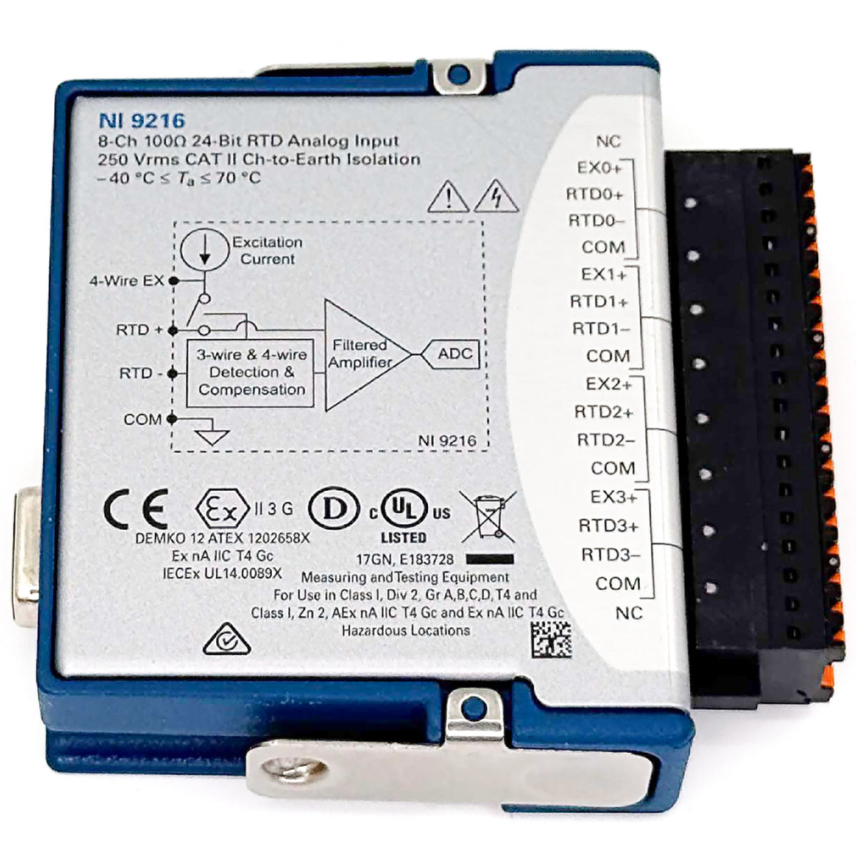 National Instruments NI-9216 8-Channel, 400 S/s Aggregate, 0 Ω to 400 Ω, PT100 RTD C Series Temperature Input Module