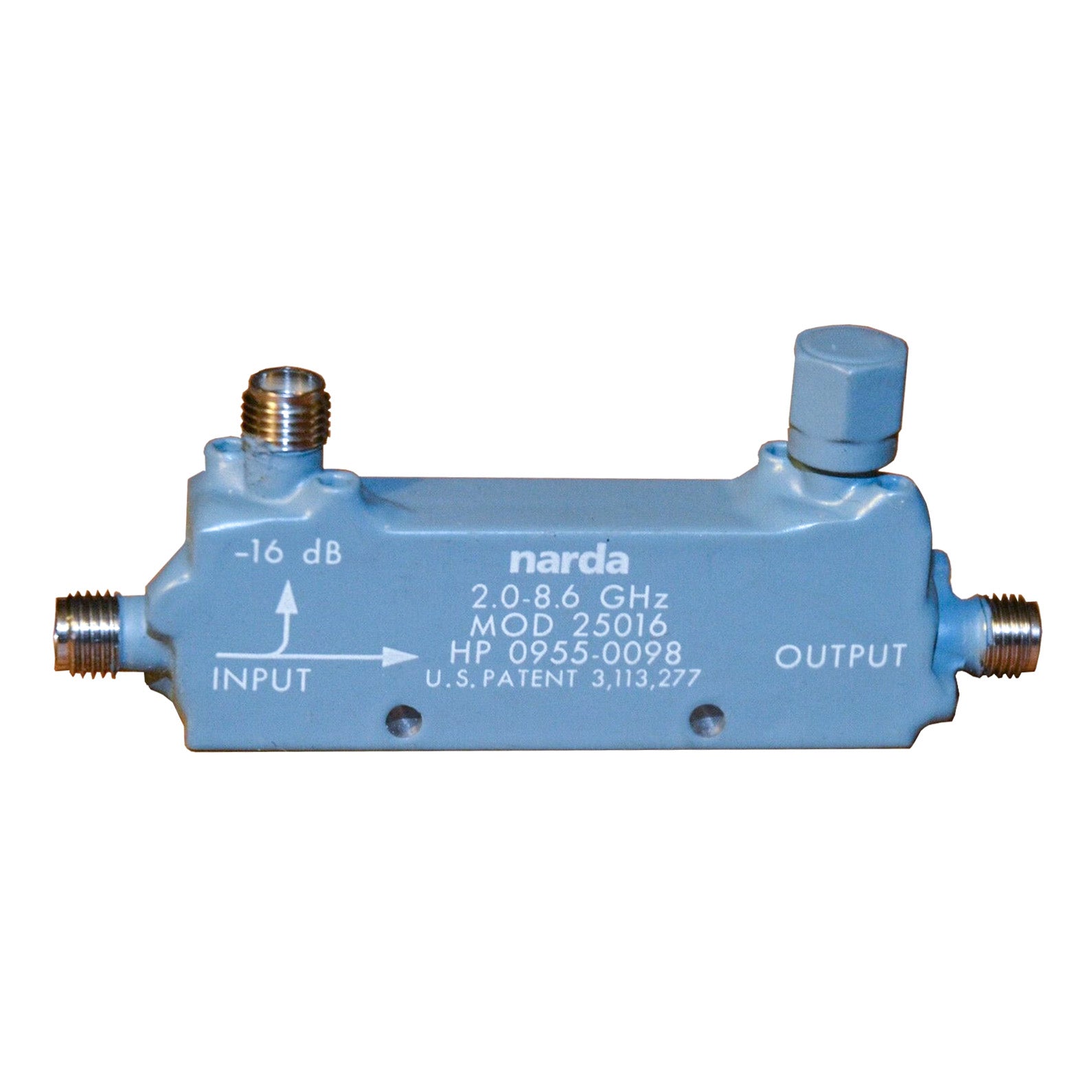 Narda 25016 Directional Coupler, 2 to 8.6 GHz, 16 dB, SMA(f)