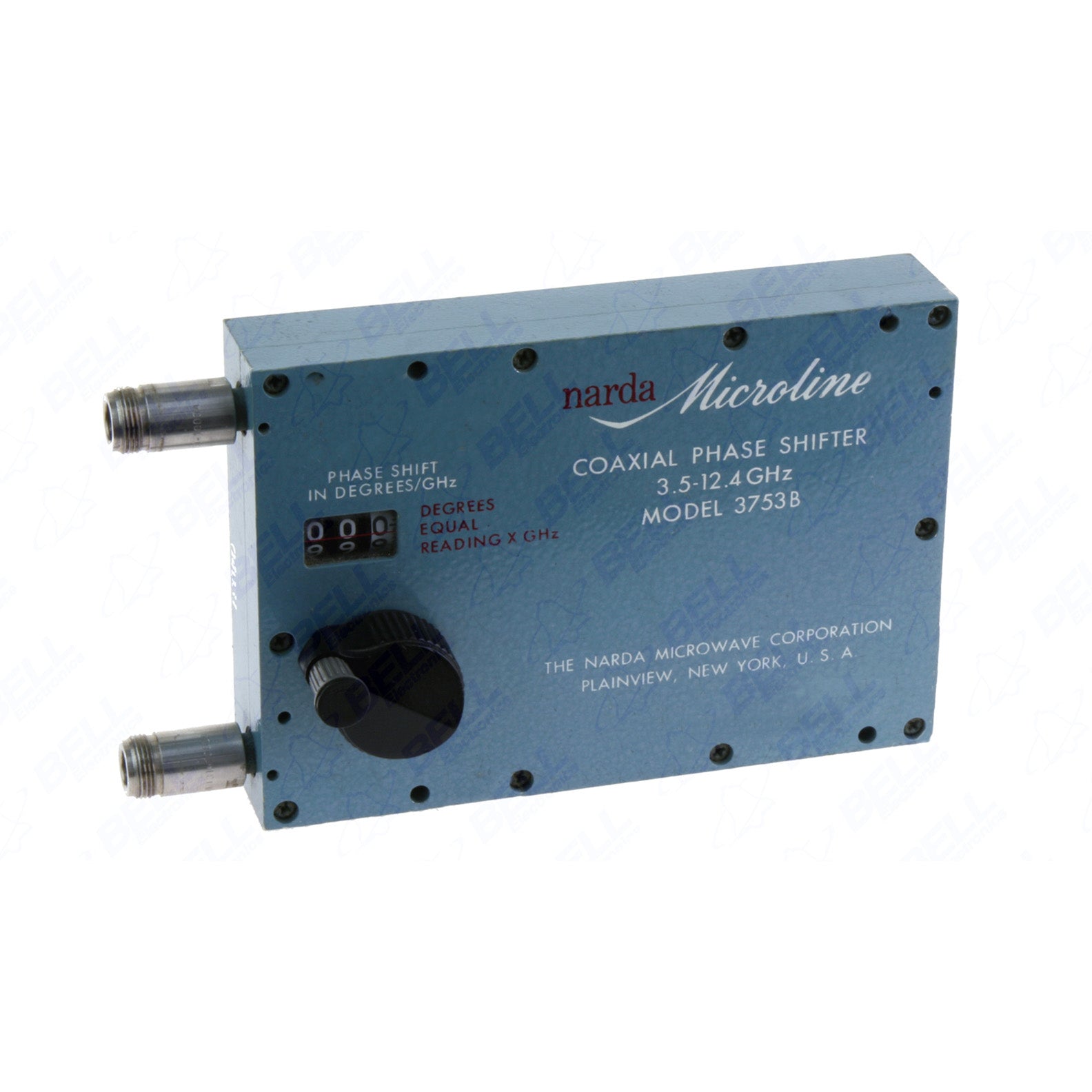 Narda 3753B Precision Coaxial Phase Shifter, 3.5 to 12.4 GHz, 200 W, N(f/f)