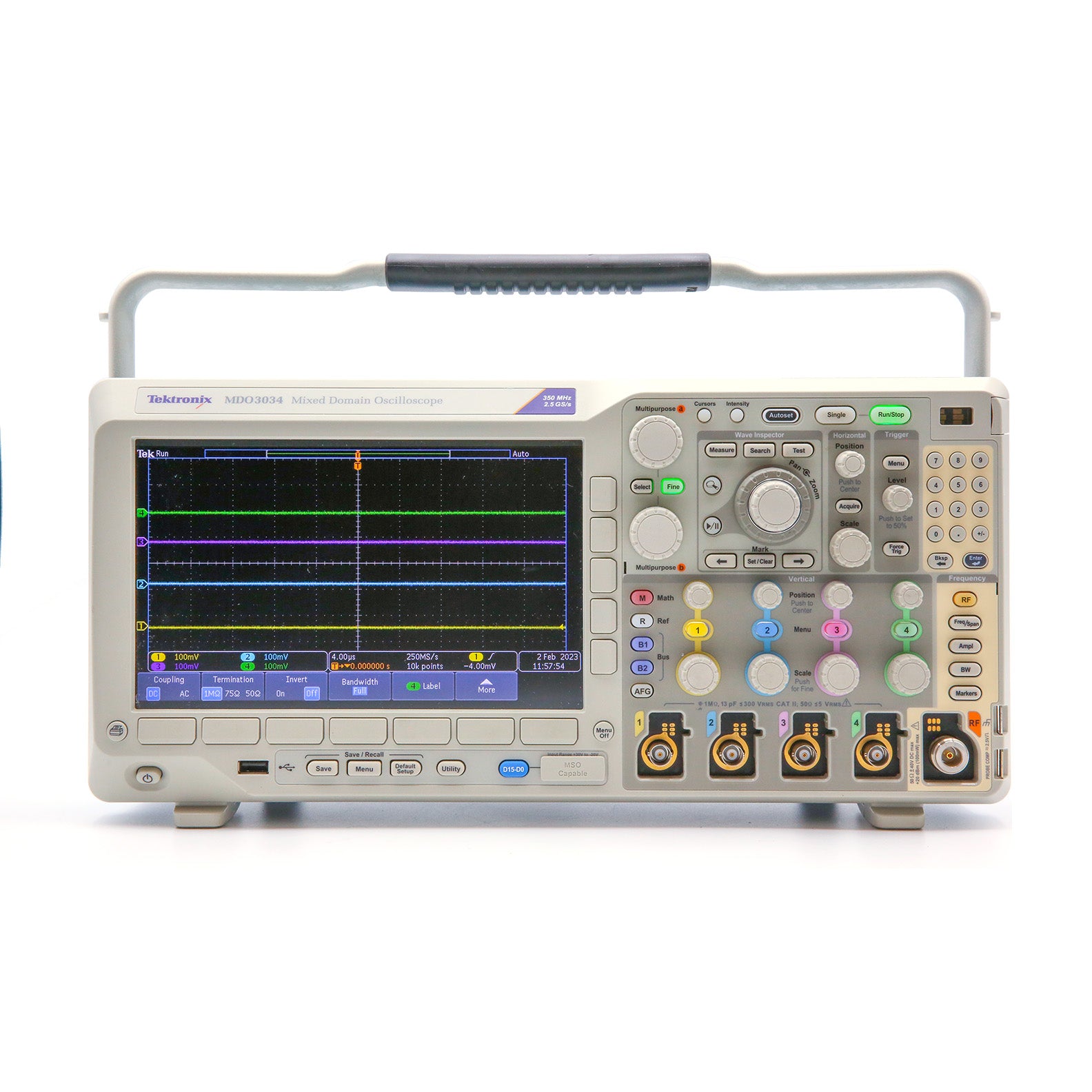 Tektronix MDO3034 Mixed Domain Oscilloscope, 4/16 CH, 350 MHz, 2.5 GS/s