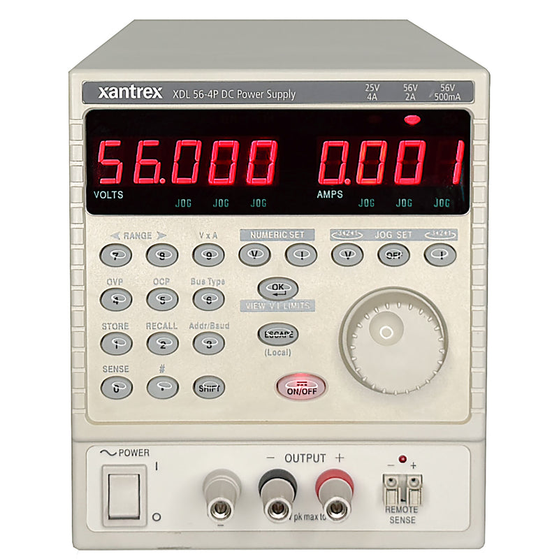 Ametek / Sorensen XDL 56-4P DC Power Supply, Multi-Range, 25 V @ 4 A, 56 V @ 2 A/500 mA