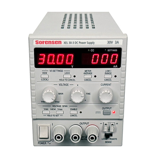 Ametek / Sorensen XEL 30-3 Programmable DC Power Supply, 0 to 30 Vdc, 0 to 3 A