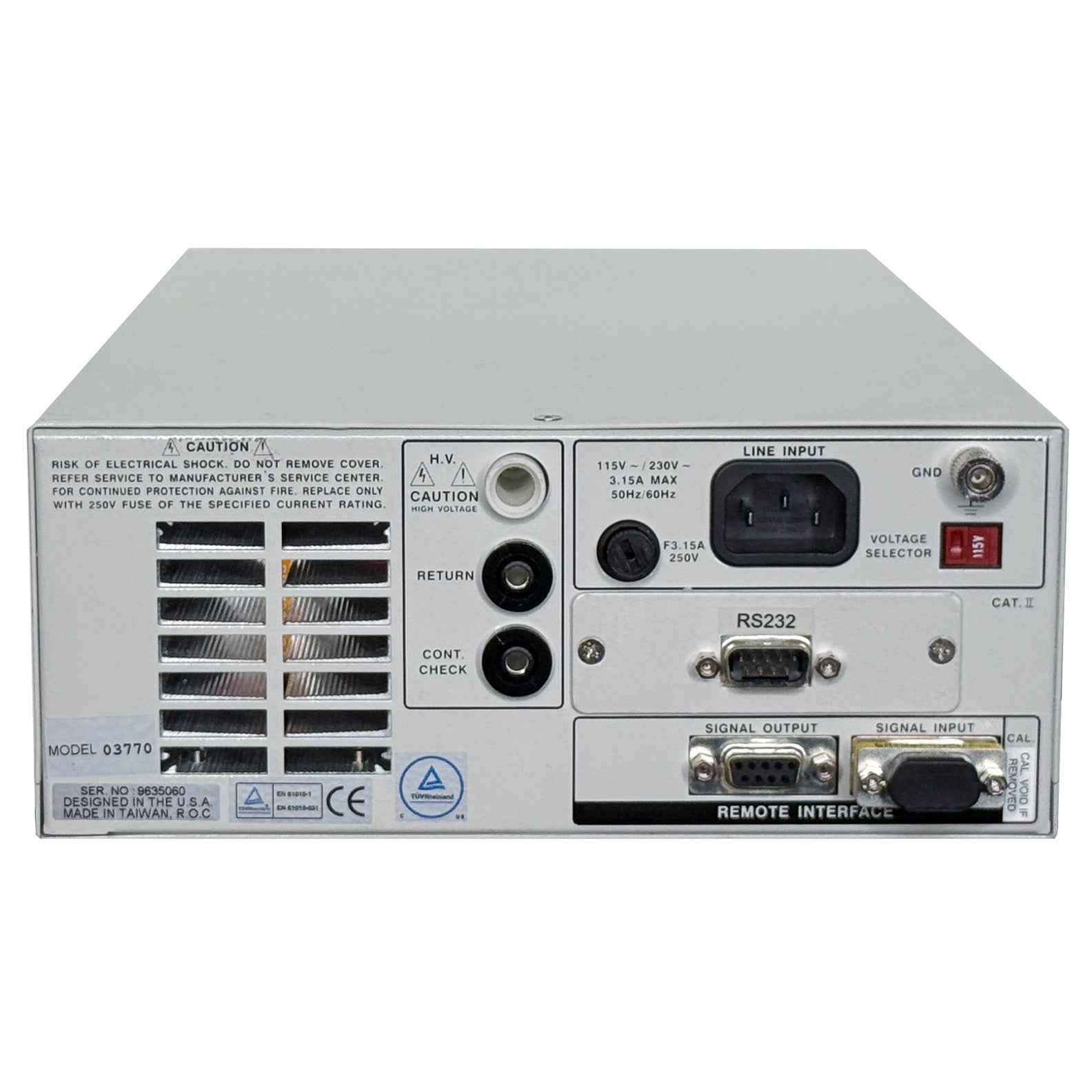 Associated Research Hypot 3770 AC/DC Hipot Tester 5 kVac, 6 kVdc, RS-232