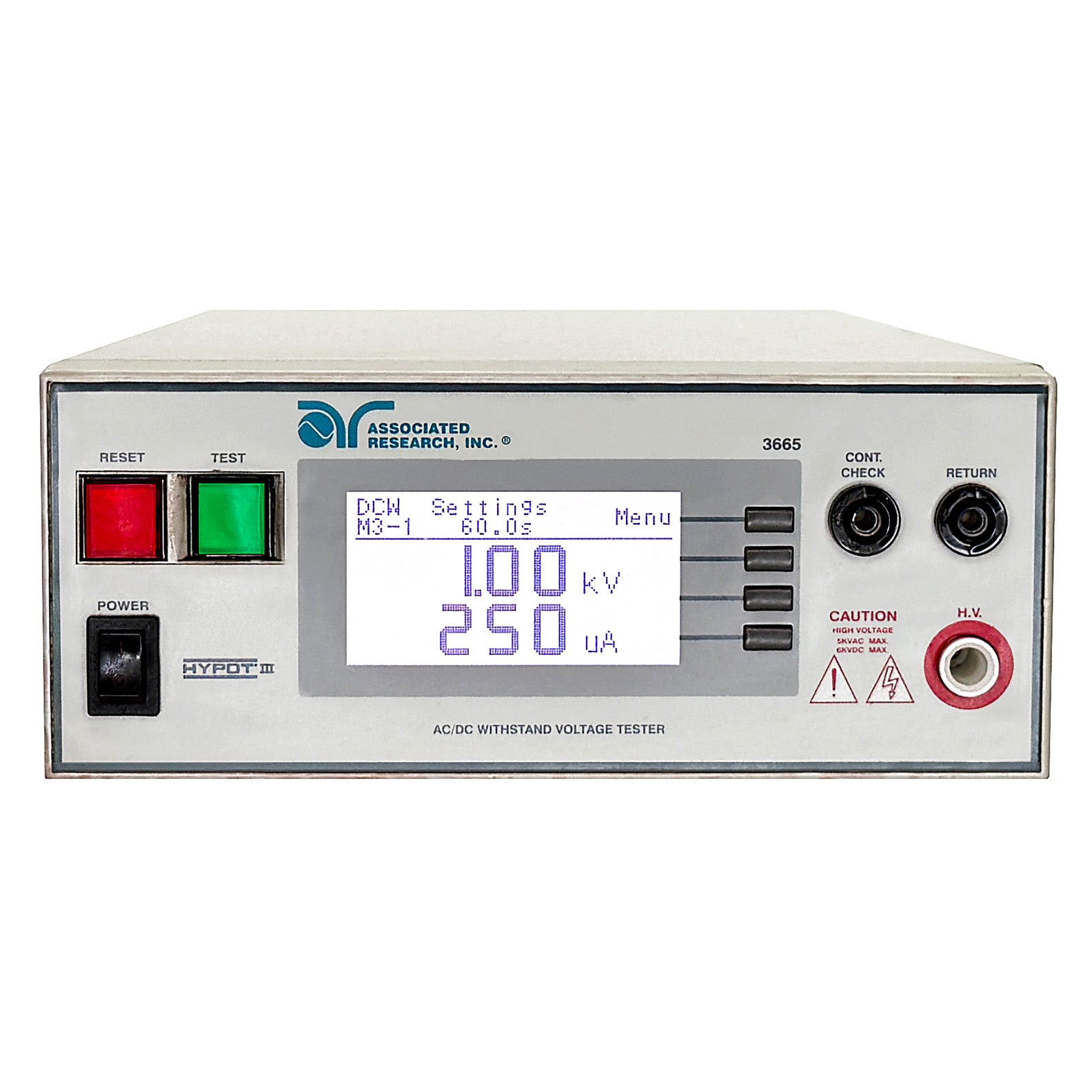Associated Research Hypot 3665 AC/DC Hipot Tester 5 kVac, 6 kVdc