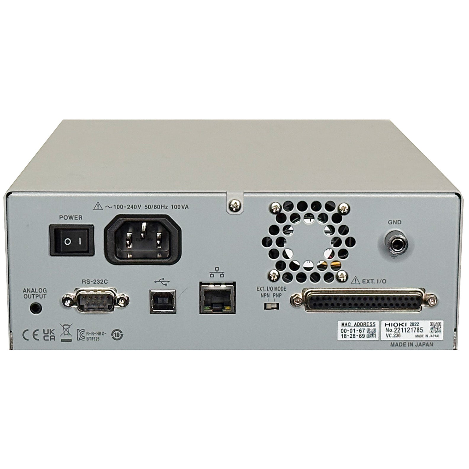 Hioki BT5525 Battery Insulation Tester, 500 Vdc with USB, LAN, GPIB and Analog Output