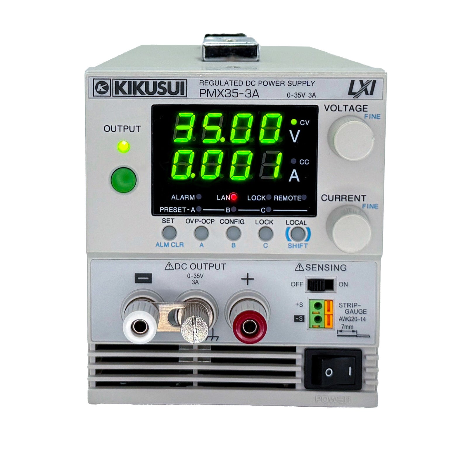 Kikusui PMX35-3A Programmable DC Power Supply, 0 to 35 Vdc, 0 to 3 A, LAN