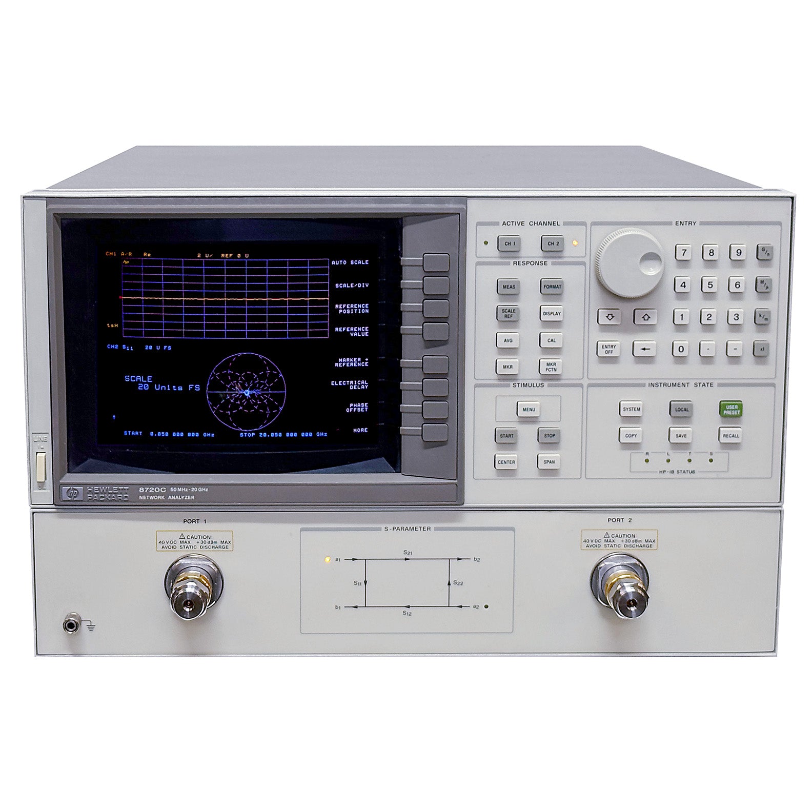Keysight / Agilent 8720C Microwave Network Analyzer, 50 MHz to 20 GHz