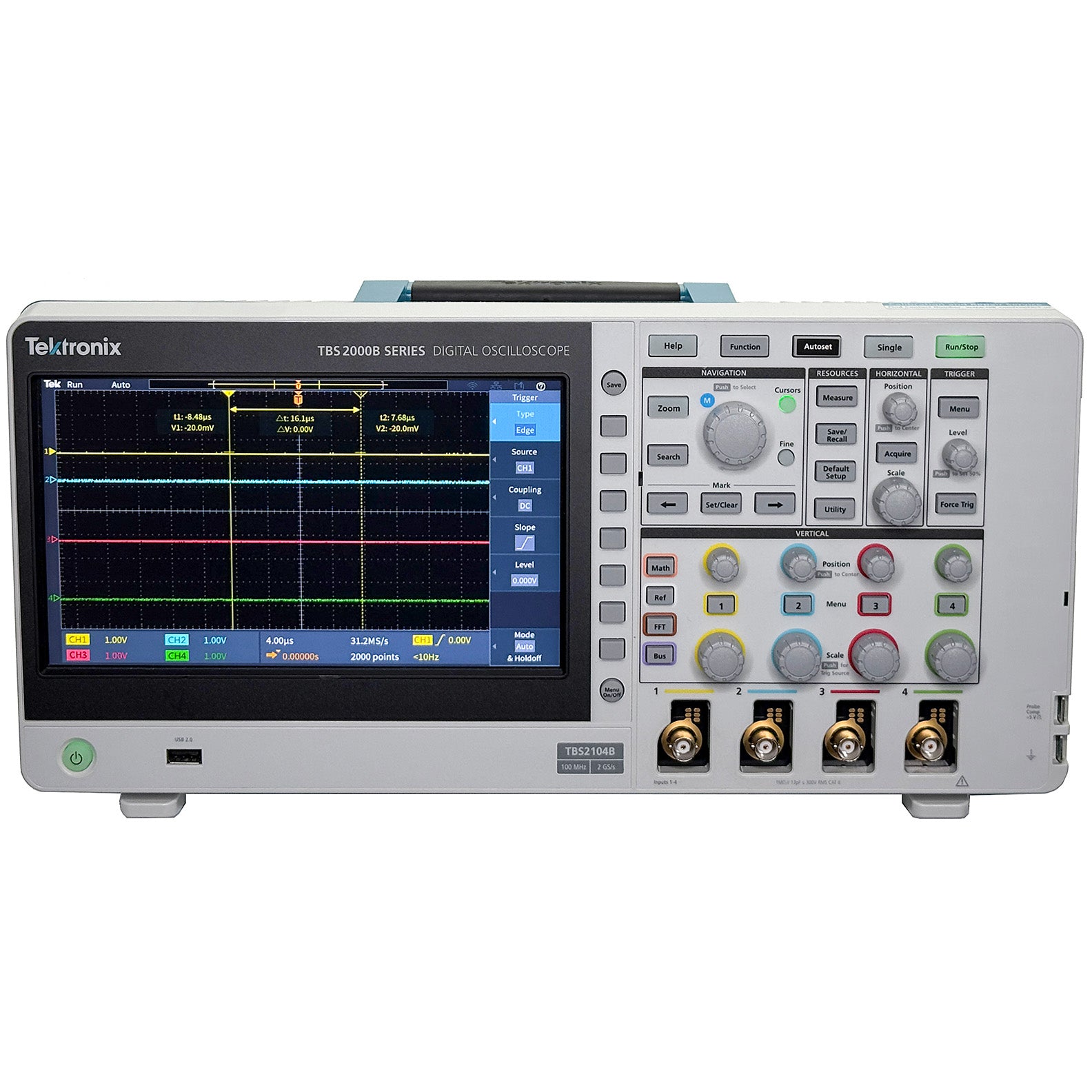 Tektronix TBS2104B Digital Storage Oscilloscope, 100 MHz, 4 Channel