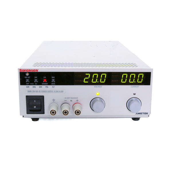Ametek / Sorensen / Xantrex XHR 20-50 MGA Programmable DC Power Supply, 0 to 20 Vdc, 0 to 50 A w/GPIB