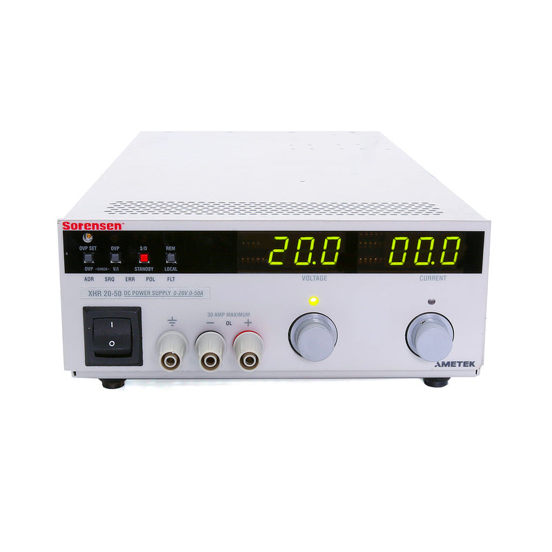 Ametek / Sorensen / Xantrex XHR 20-50 Programmable DC Power Supply, 0 to 20 Vdc, 0 to 50 A